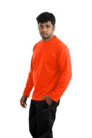 Man wearing Orange full sleeve round neck t-shirt with black pants – Casual Wear for Men
