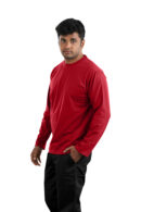 Man wearing Red full sleeve round neck t-shirt with black pants – Casual Wear for Men