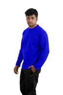 Man wearing Royal blue full sleeve round neck t-shirt with black pants – Casual Wear for Men