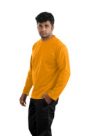 Man wearing yellow full sleeve round neck t-shirt with black pants – Casual Wear for Men