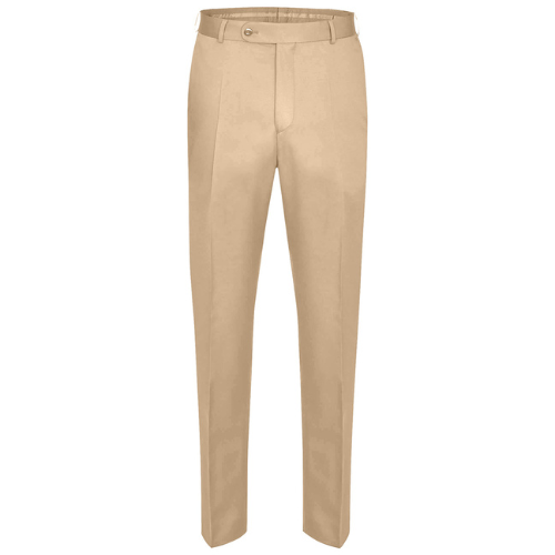 Beige chino pants with front crease design