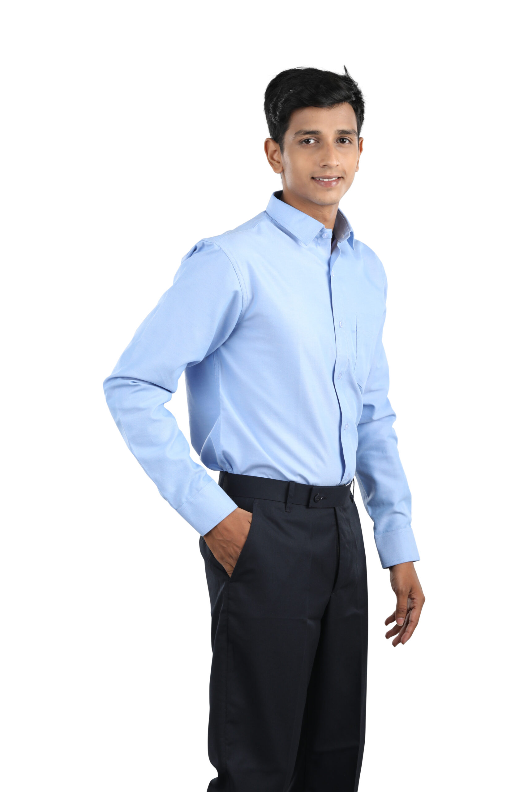 Bulk Men's Uniform Shirts Sky blue full sleeve men’s shirt – Rethaa Ashish series, Size S