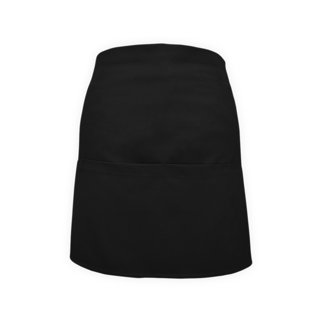Black 3/4 chef apron – Quintus plain mid-length kitchen apron with tie