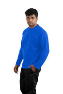 Man wearing royal blue full sleeve round neck t-shirt with black pants – Casual Wear for Men