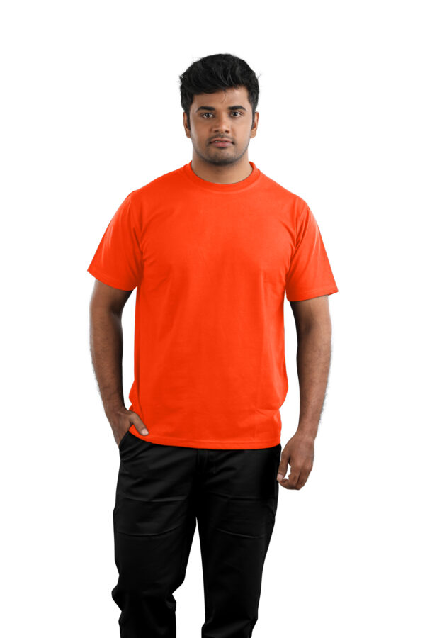 Man wearing Orange half sleeve round neck t-shirt – Casual Wear for Men
