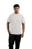Man wearing White half sleeve round neck t-shirt – Casual Wear for Men