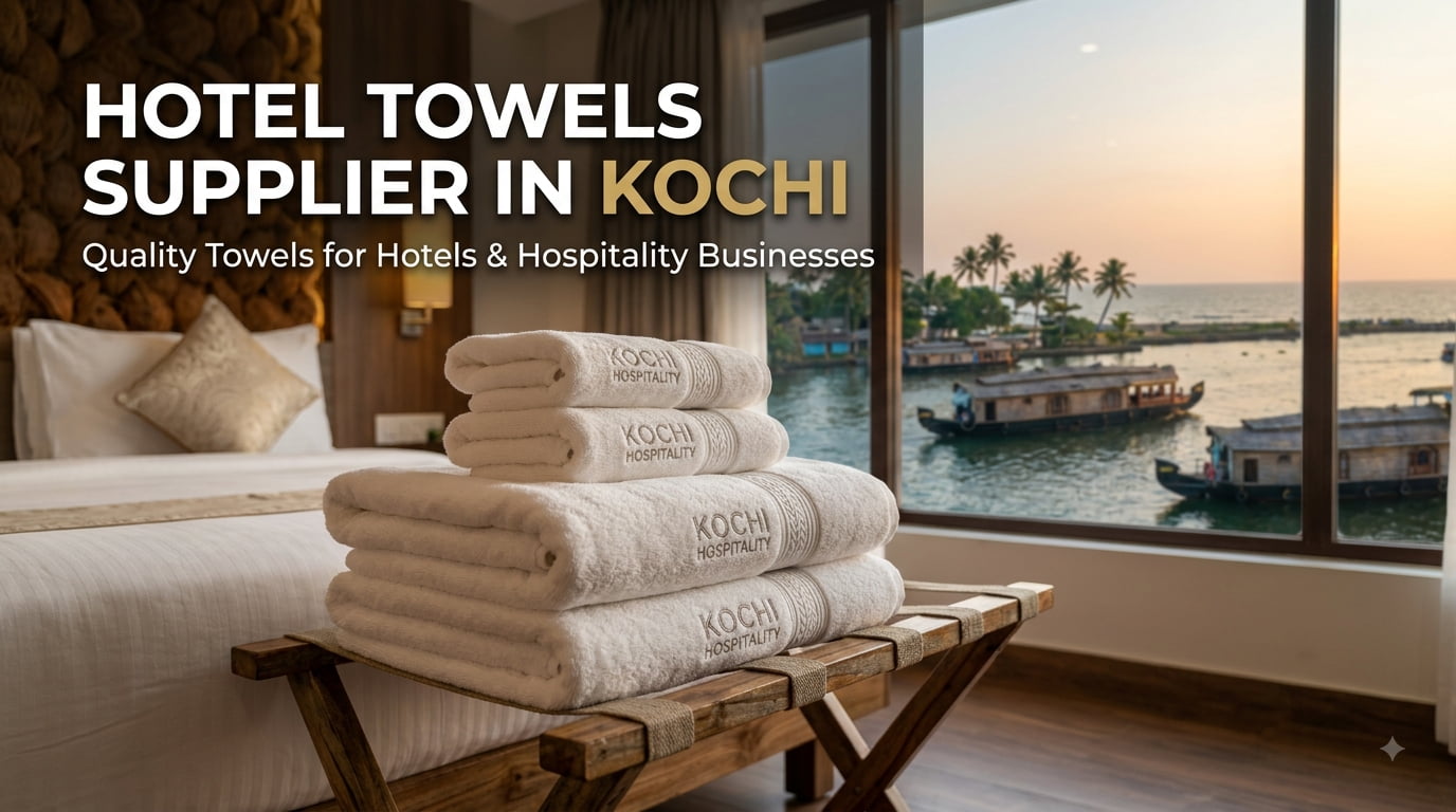 Hotel towels supplier in Kochi providing high-quality towels for hotels, resorts, and hospitality businesses.