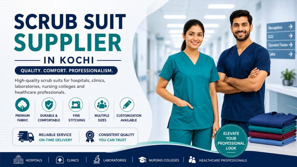 Scrub suit supplier in Kochi providing quality medical uniforms for healthcare professionals